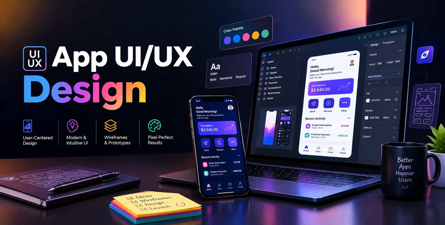 App UI/UX Design Services